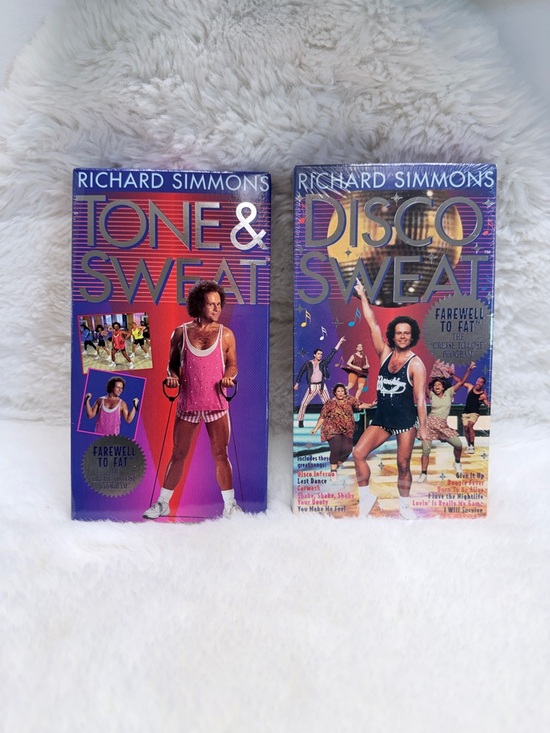 Other - VHS Richard Simmons Tone & Sweat + Disco Sweat Set - Pink & Black Covers 🕺🏻